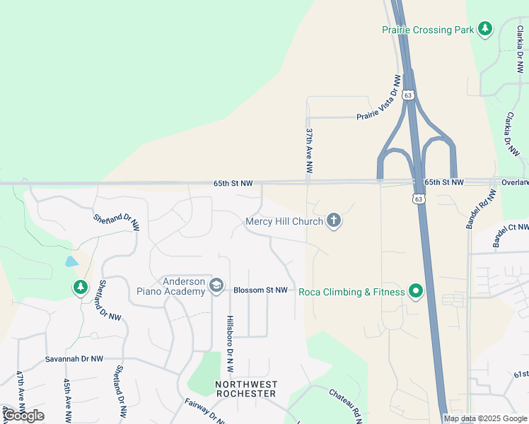 map of restaurants, bars, coffee shops, grocery stores, and more near 3865 McIntosh Drive Northwest in Rochester