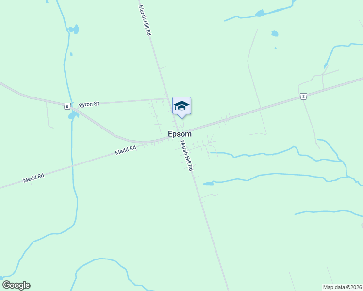 map of restaurants, bars, coffee shops, grocery stores, and more near 15970 Marsh Hill Road in Epsom