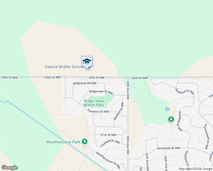 map of restaurants, bars, coffee shops, grocery stores, and more near 5205 Ridgeview Drive Northwest in Rochester