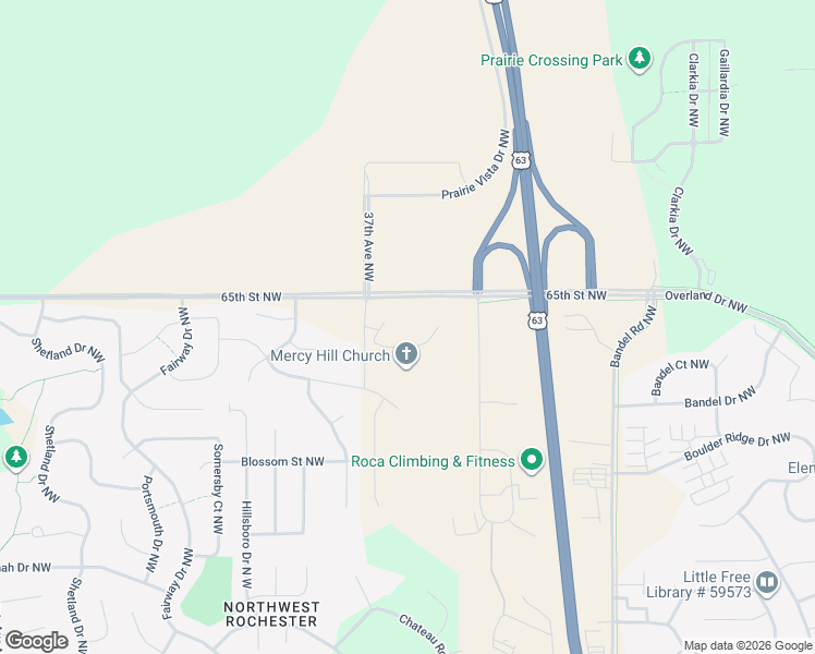 map of restaurants, bars, coffee shops, grocery stores, and more near 3709 McIntosh Drive Northwest in Rochester