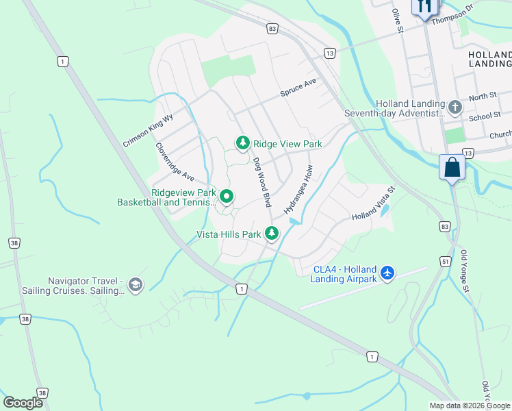 map of restaurants, bars, coffee shops, grocery stores, and more near 29 Pear Blossom Way in East Gwillimbury