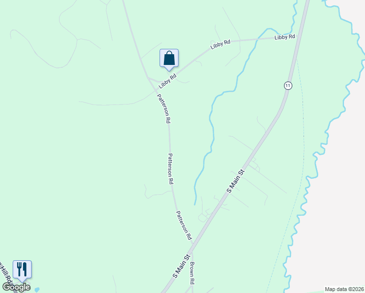 map of restaurants, bars, coffee shops, grocery stores, and more near 50 Patterson Road in Mechanic Falls