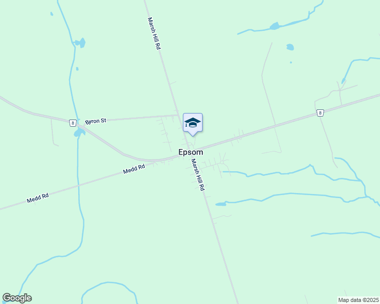 map of restaurants, bars, coffee shops, grocery stores, and more near 15990 Marsh Hill Road in Epsom