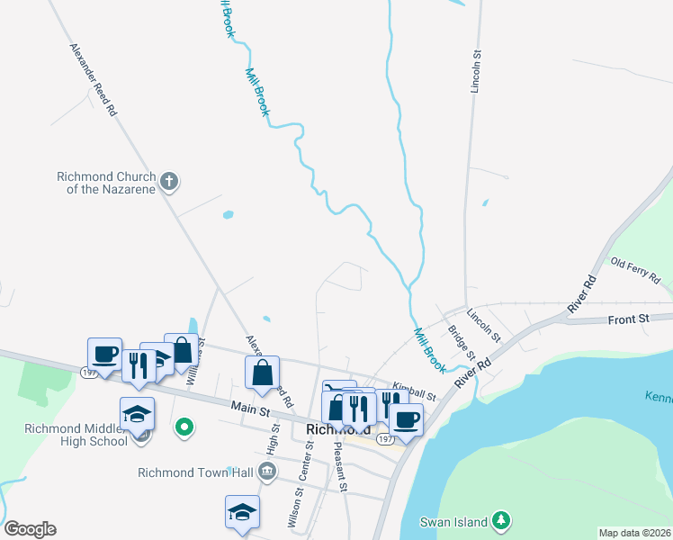 map of restaurants, bars, coffee shops, grocery stores, and more near Hatch Street in Richmond