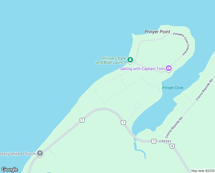 map of restaurants, bars, coffee shops, grocery stores, and more near 35 Prinyers Drive in Prince Edward