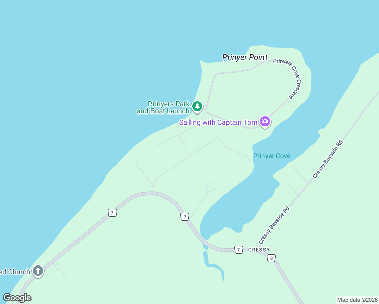map of restaurants, bars, coffee shops, grocery stores, and more near 80 Prinyers Cove Crescent in Prince Edward