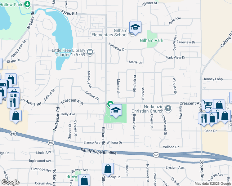 map of restaurants, bars, coffee shops, grocery stores, and more near 2076 Musket Street in Eugene