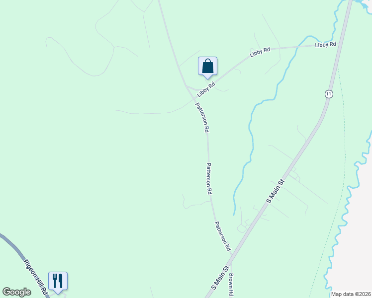 map of restaurants, bars, coffee shops, grocery stores, and more near 61 Patterson Road in Mechanic Falls