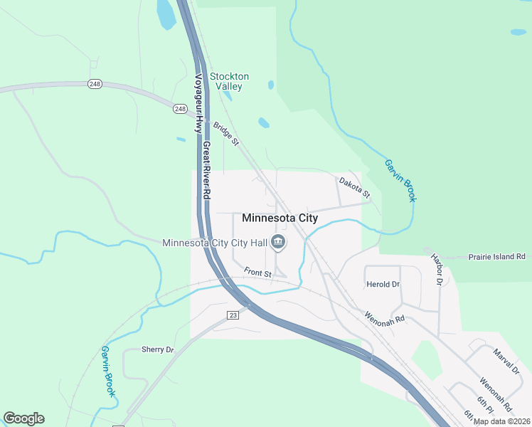 map of restaurants, bars, coffee shops, grocery stores, and more near 115 Iowa Street in Minnesota City