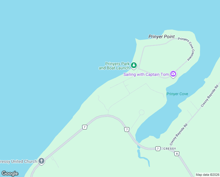 map of restaurants, bars, coffee shops, grocery stores, and more near 35 Prinyers Drive in Prince Edward