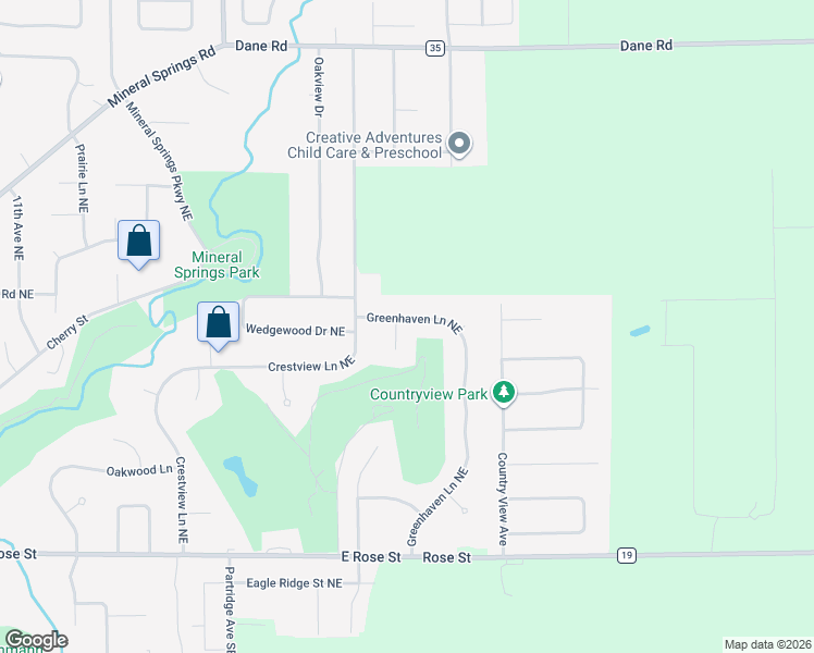 map of restaurants, bars, coffee shops, grocery stores, and more near 980 Olympic Hills Place in Owatonna