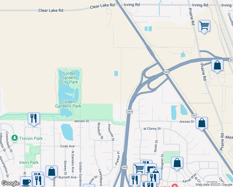 map of restaurants, bars, coffee shops, grocery stores, and more near 2420 Wilbur Avenue in Eugene
