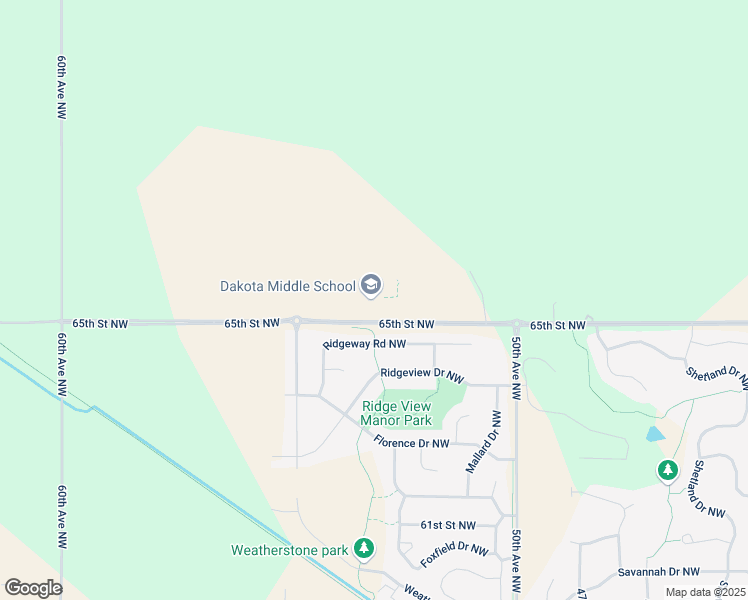 map of restaurants, bars, coffee shops, grocery stores, and more near 5501 65th Street Northwest in Rochester