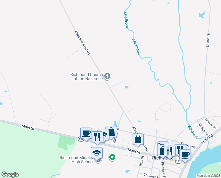map of restaurants, bars, coffee shops, grocery stores, and more near 89 Alexander Reed Road in Richmond