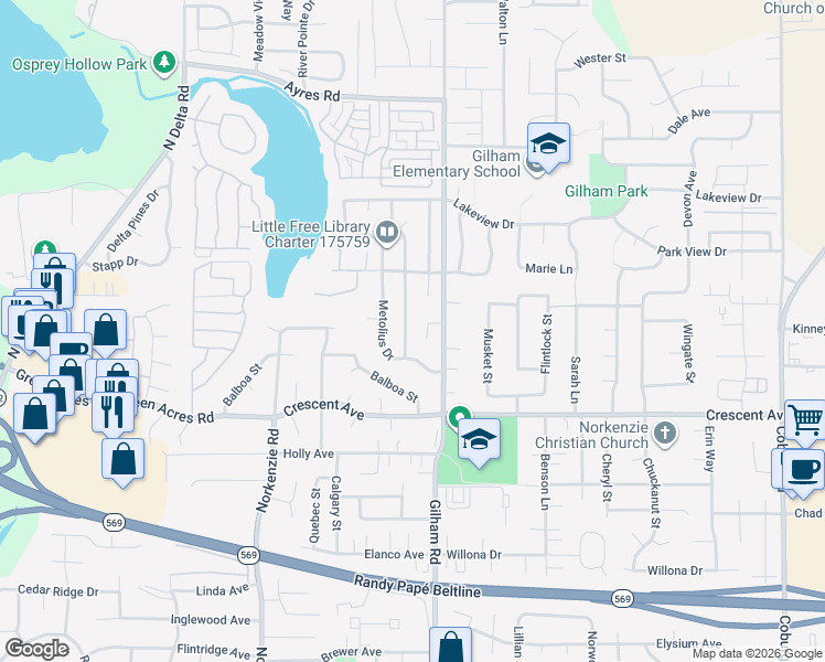 map of restaurants, bars, coffee shops, grocery stores, and more near 2939 Wolf Meadows Lane in Eugene