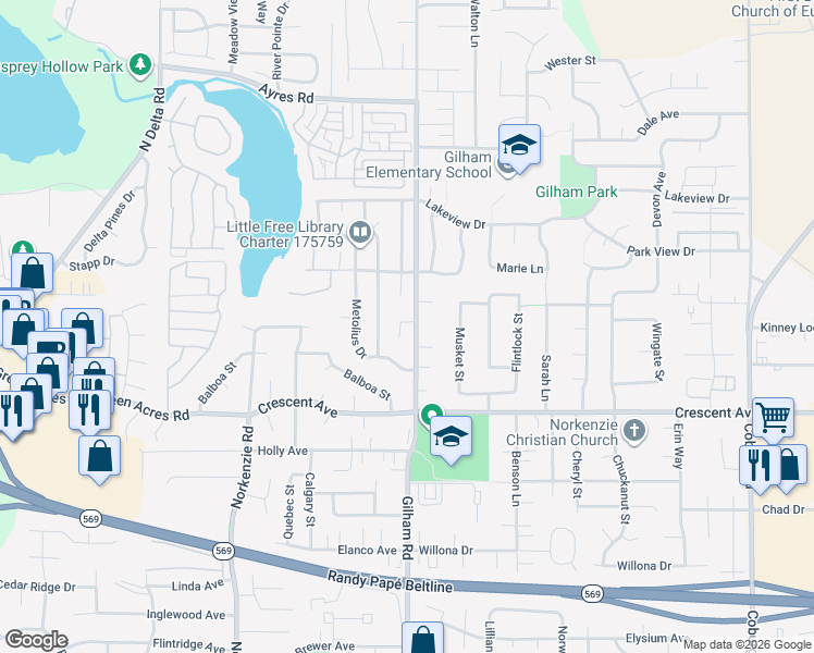 map of restaurants, bars, coffee shops, grocery stores, and more near 2962 Gilham Road in Eugene