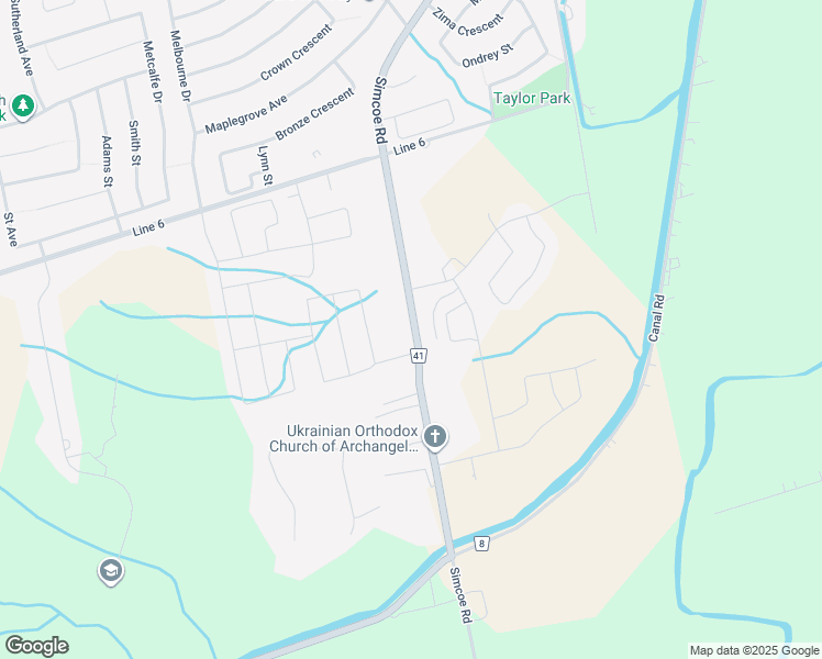 map of restaurants, bars, coffee shops, grocery stores, and more near 646 Simcoe Road in Bradford West Gwillimbury