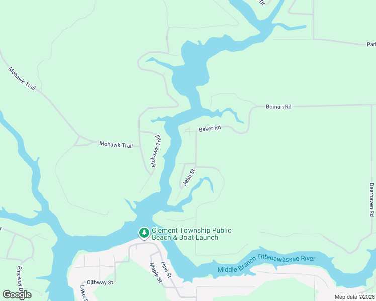 map of restaurants, bars, coffee shops, grocery stores, and more near 4403 Baker Road in Alger