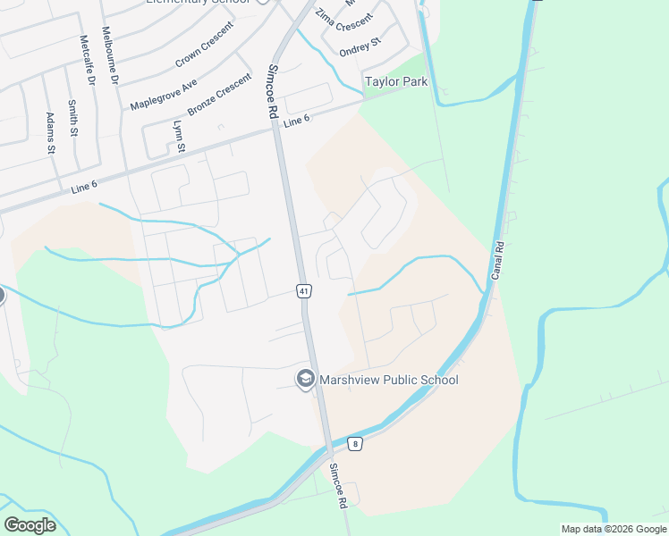 map of restaurants, bars, coffee shops, grocery stores, and more near 49 Westlake Crescent in Bradford West Gwillimbury