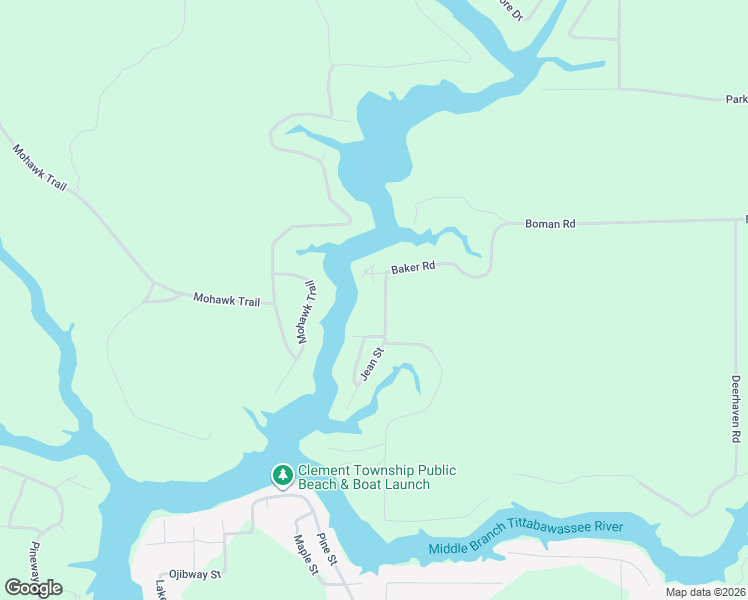 map of restaurants, bars, coffee shops, grocery stores, and more near 4403 Baker Road in Alger