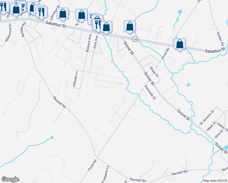 map of restaurants, bars, coffee shops, grocery stores, and more near 41 Mason Avenue in Lewiston