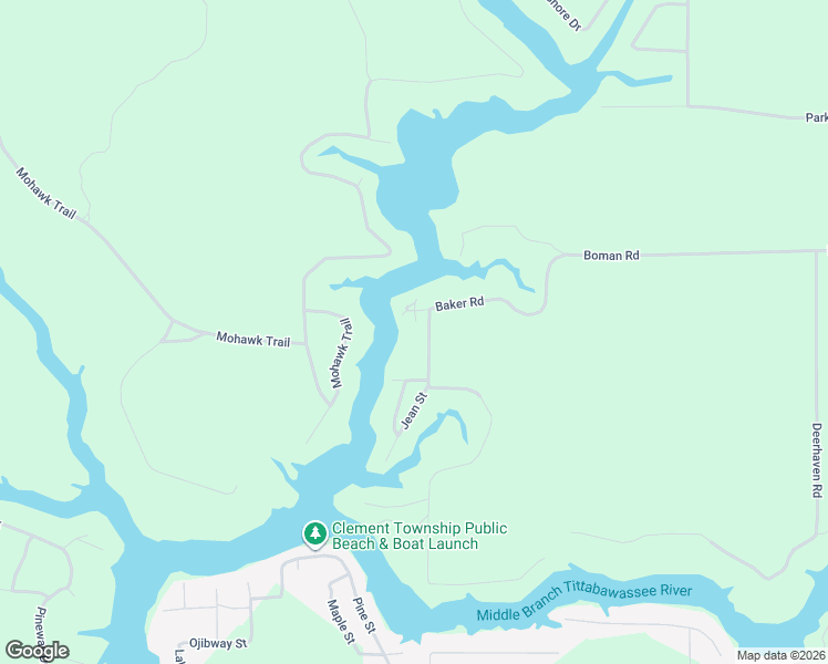 map of restaurants, bars, coffee shops, grocery stores, and more near 4403 Baker Road in Alger