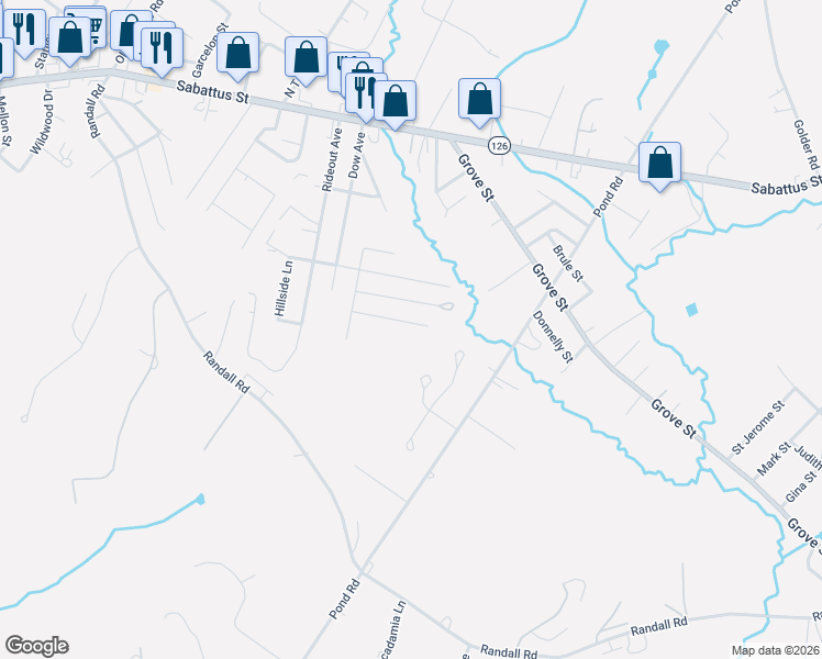 map of restaurants, bars, coffee shops, grocery stores, and more near 41 Mason Avenue in Lewiston