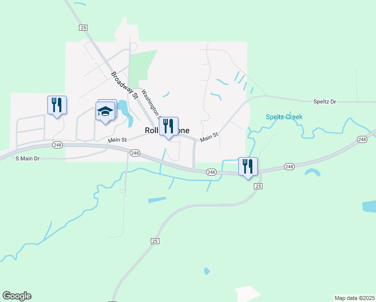map of restaurants, bars, coffee shops, grocery stores, and more near 130 Main Street in Rollingstone