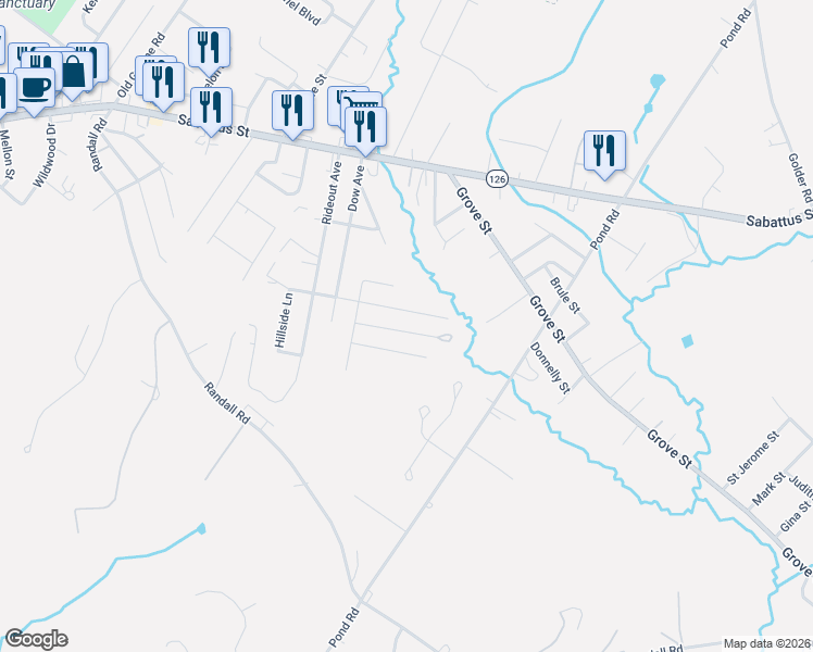 map of restaurants, bars, coffee shops, grocery stores, and more near 36 Sargent Avenue in Lewiston