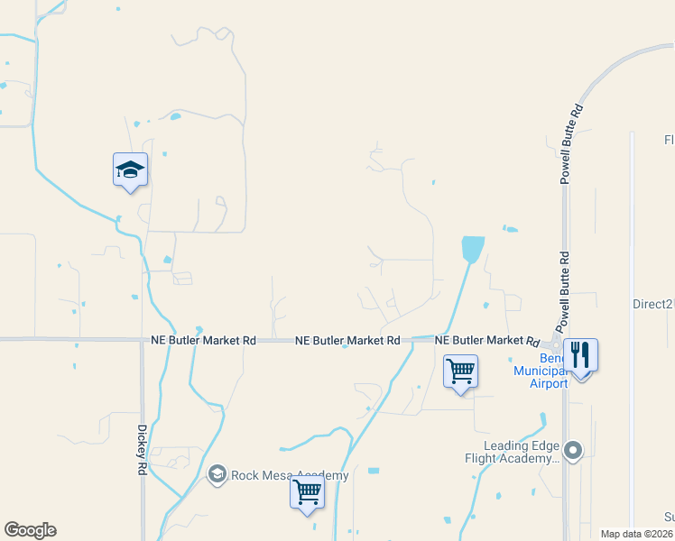 map of restaurants, bars, coffee shops, grocery stores, and more near 22229 Parker Lane in Bend