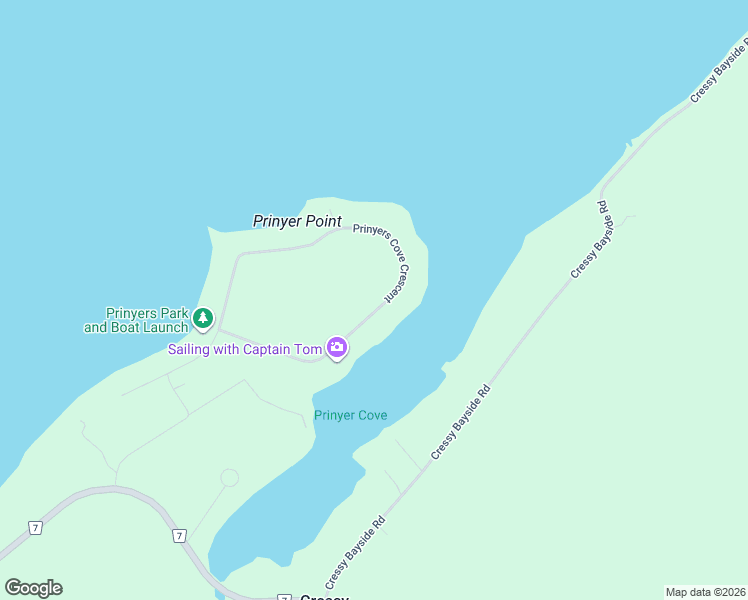 map of restaurants, bars, coffee shops, grocery stores, and more near 372 Prinyers Cove Crescent in Prince Edward