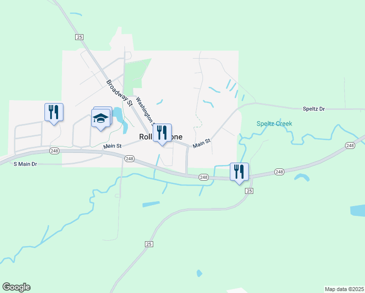map of restaurants, bars, coffee shops, grocery stores, and more near 130 Main Street in Rollingstone