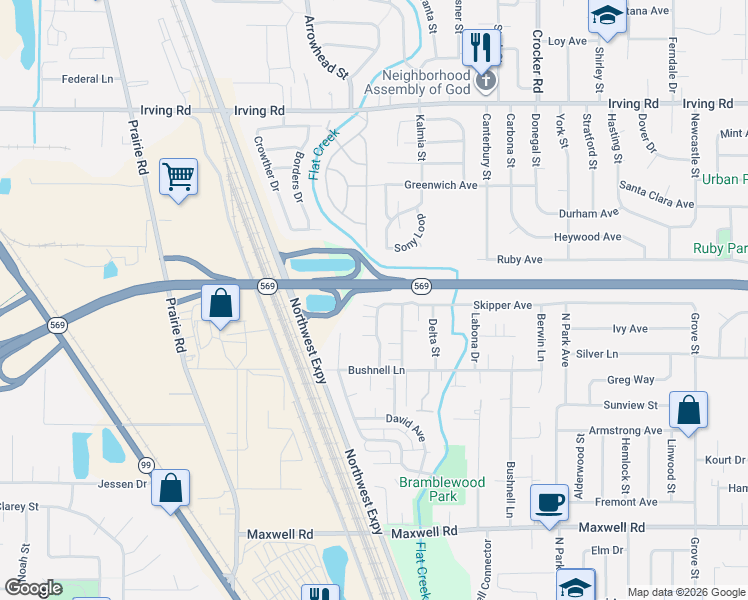map of restaurants, bars, coffee shops, grocery stores, and more near 1484 Skipper Avenue in Eugene