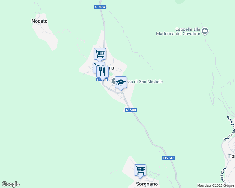 map of restaurants, bars, coffee shops, grocery stores, and more near 34 Via Gragnana in Gragnana