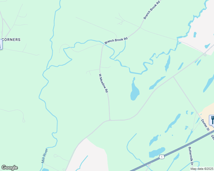 map of restaurants, bars, coffee shops, grocery stores, and more near 28 West Meadow Road in Thomaston