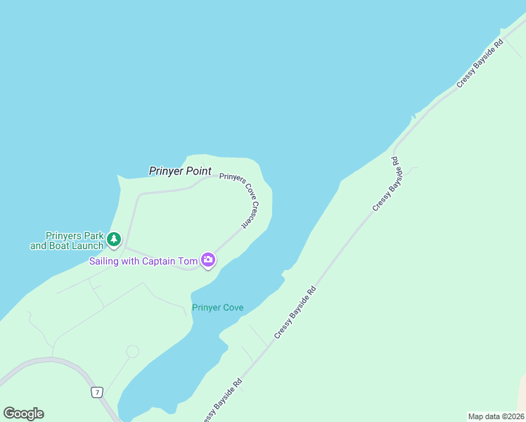 map of restaurants, bars, coffee shops, grocery stores, and more near 341 Prinyers Cove Crescent in Prince Edward