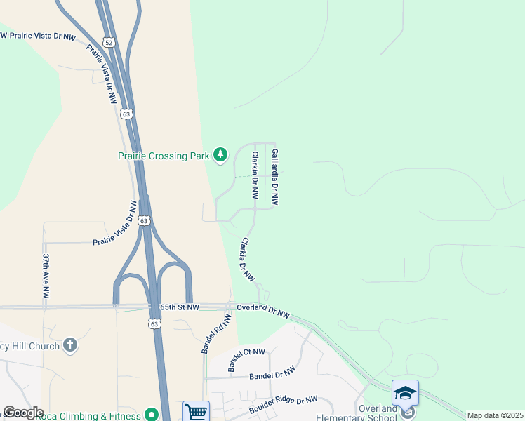 map of restaurants, bars, coffee shops, grocery stores, and more near 6771 Gaillardia Drive Northwest in Rochester