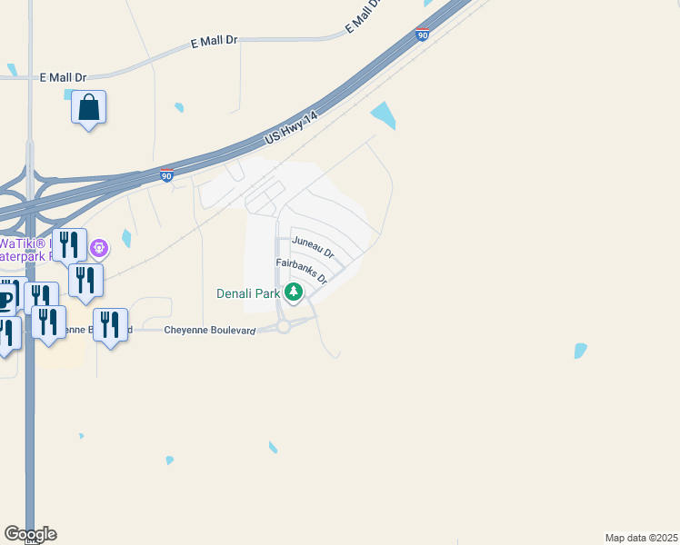 map of restaurants, bars, coffee shops, grocery stores, and more near Denali Dr in Box Elder