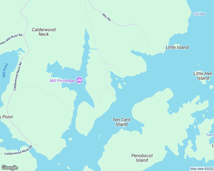 map of restaurants, bars, coffee shops, grocery stores, and more near Ives in Vinalhaven