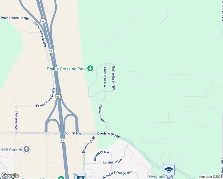 map of restaurants, bars, coffee shops, grocery stores, and more near 6771 Gaillardia Drive Northwest in Rochester
