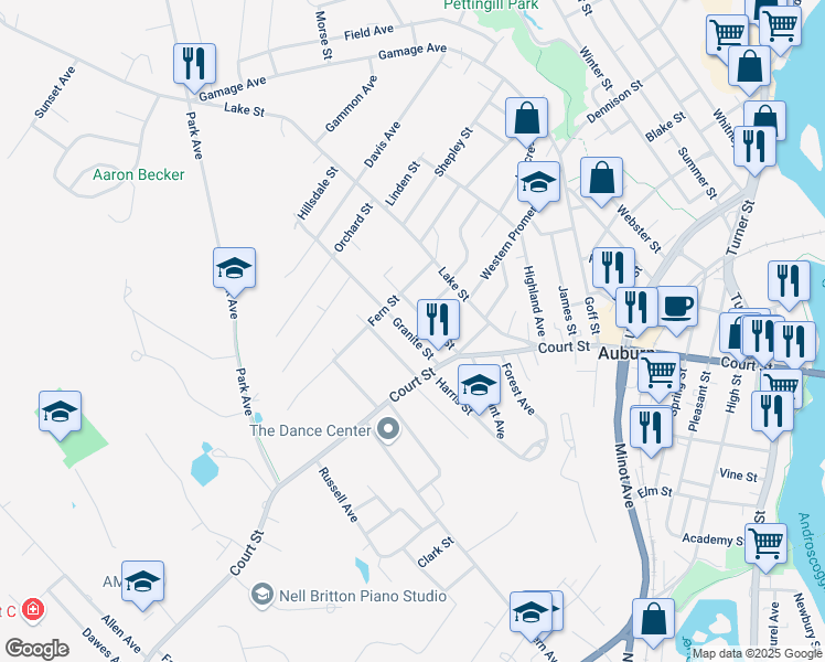 map of restaurants, bars, coffee shops, grocery stores, and more near 18 Holly Street in Auburn