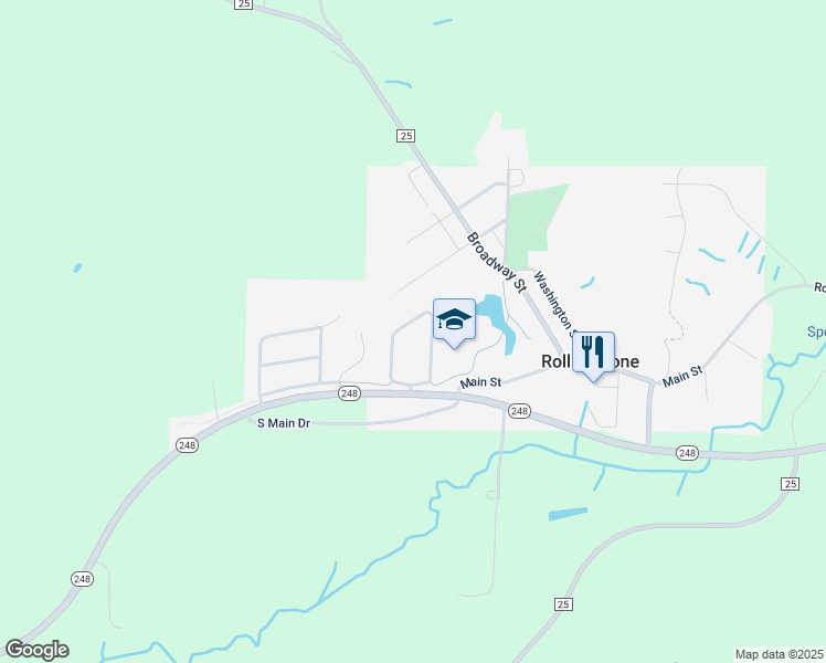 map of restaurants, bars, coffee shops, grocery stores, and more near 210 Edgeview Drive in Rollingstone