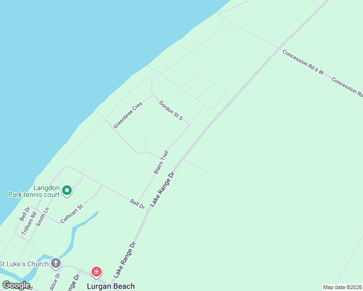 map of restaurants, bars, coffee shops, grocery stores, and more near 40 Blairs Trail in Kincardine