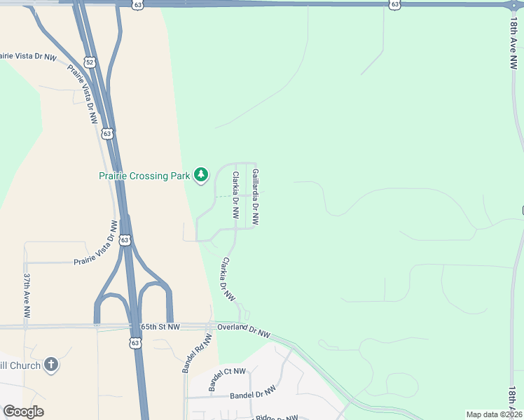 map of restaurants, bars, coffee shops, grocery stores, and more near 6778 Gaillardia Drive Northwest in Rochester