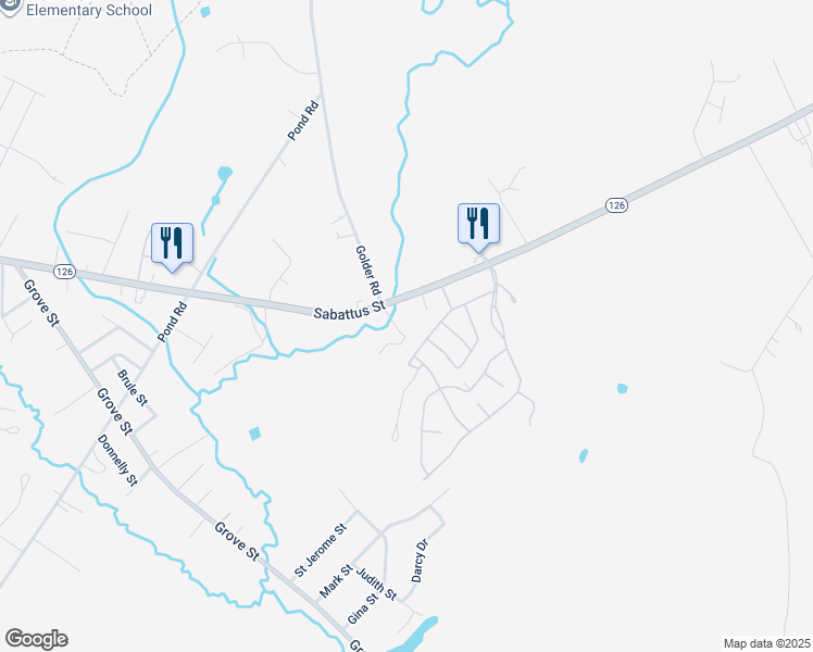 map of restaurants, bars, coffee shops, grocery stores, and more near 45 Golder Road in Lewiston