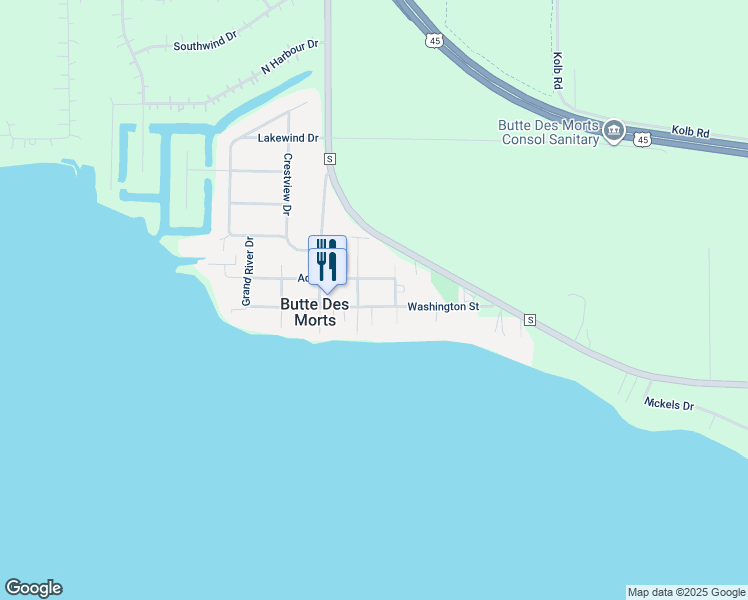 map of restaurants, bars, coffee shops, grocery stores, and more near 5056 Washington Street in Butte des Morts