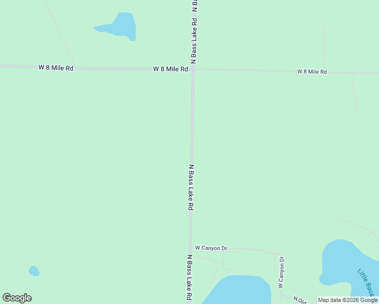 map of restaurants, bars, coffee shops, grocery stores, and more near 7861 North Bass Lake Road in Irons