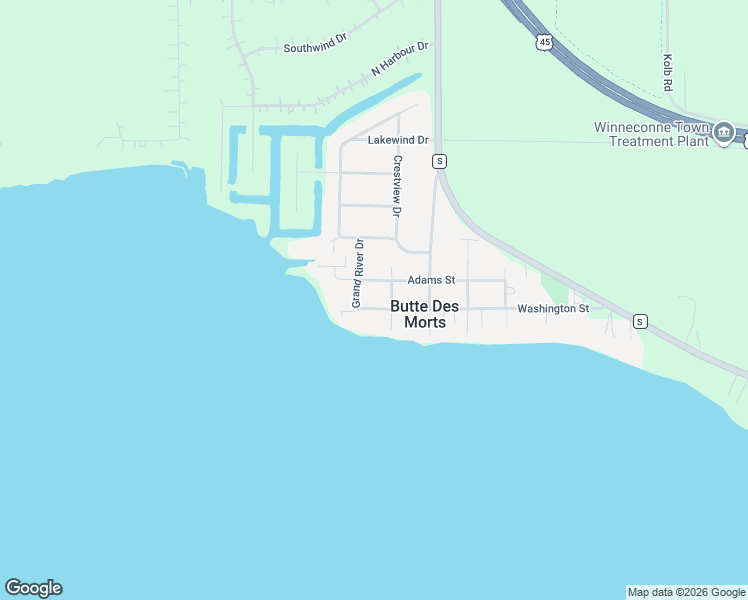 map of restaurants, bars, coffee shops, grocery stores, and more near 5148 Washington Street in Butte des Morts