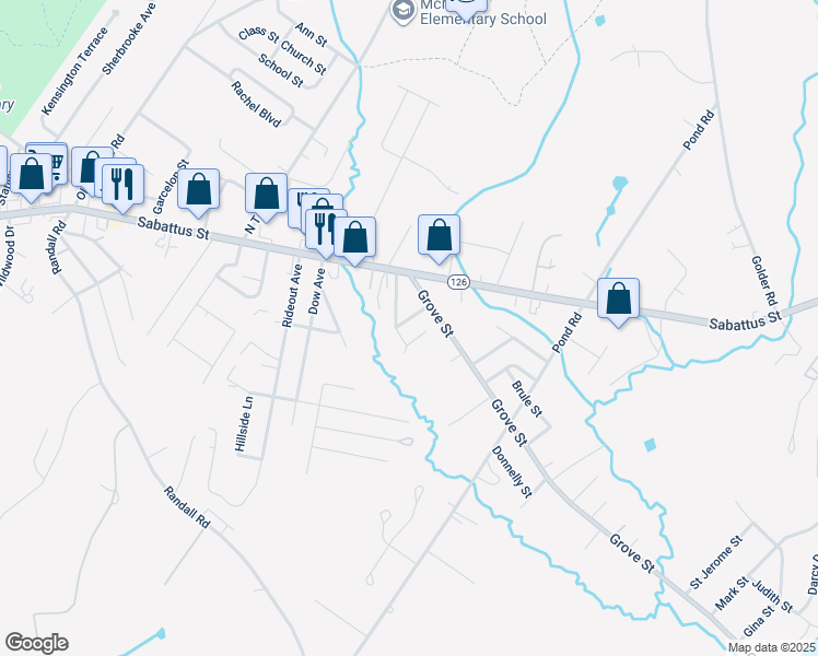 map of restaurants, bars, coffee shops, grocery stores, and more near 20 Hutchinson St in Lewiston