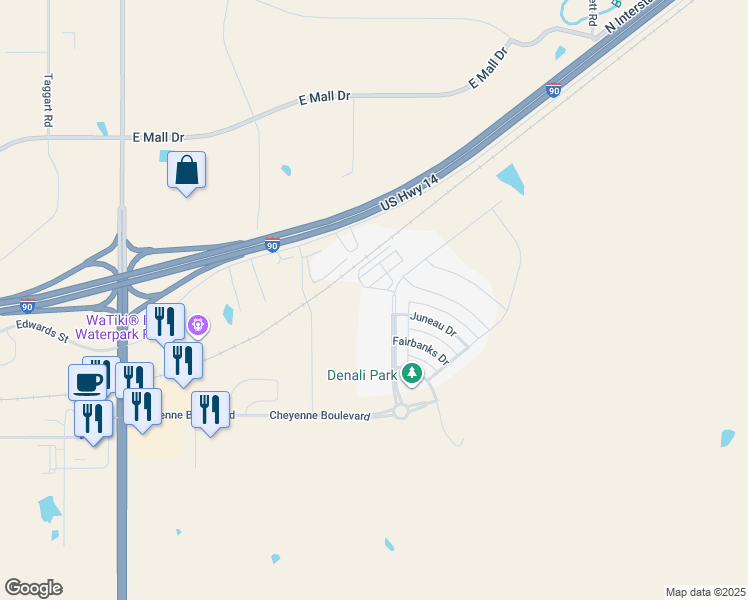 map of restaurants, bars, coffee shops, grocery stores, and more near 615 Northern Lights Boulevard in Box Elder